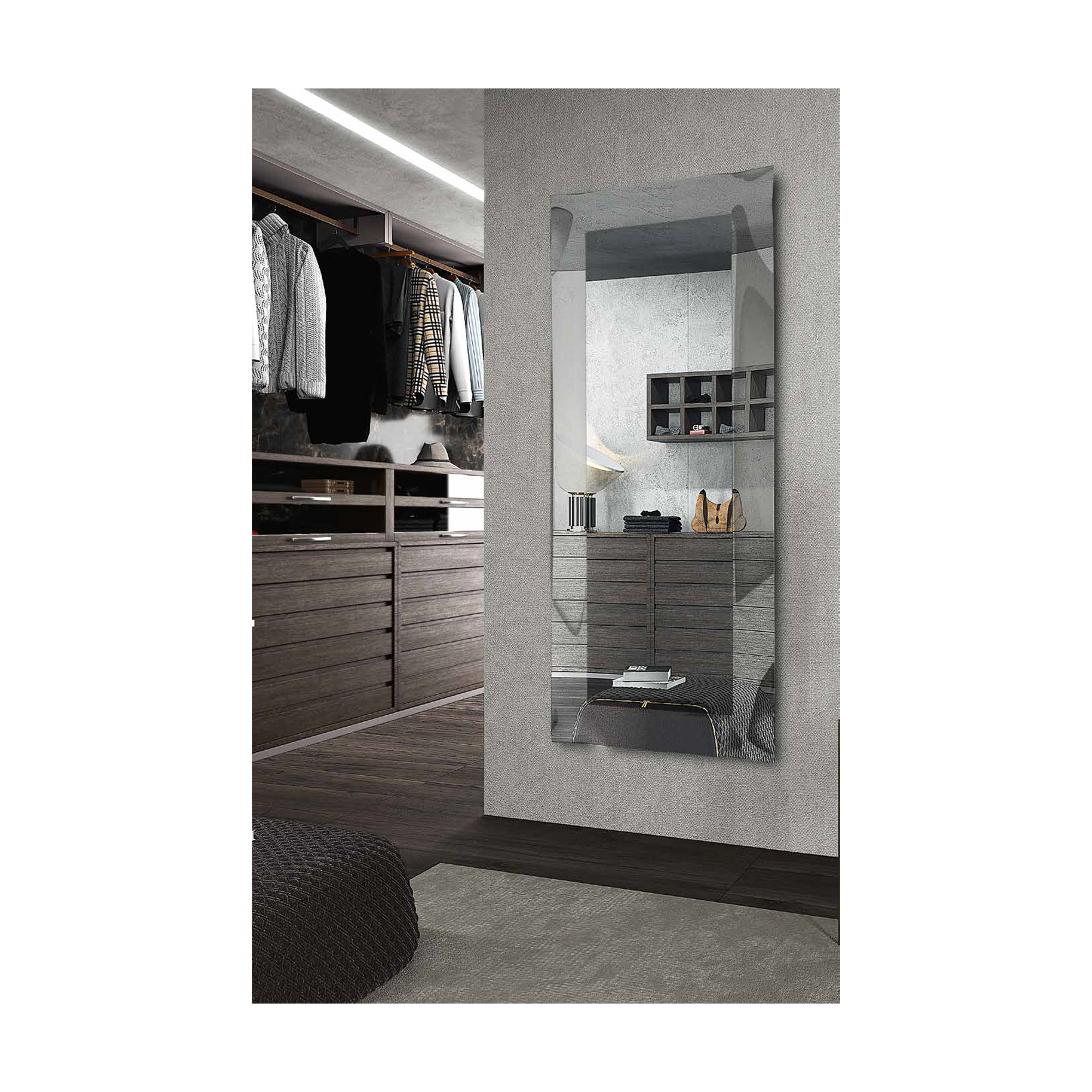 Meridiana_grey_smoke Lustro Meridiana 169x68cm Grey Smoke Silver